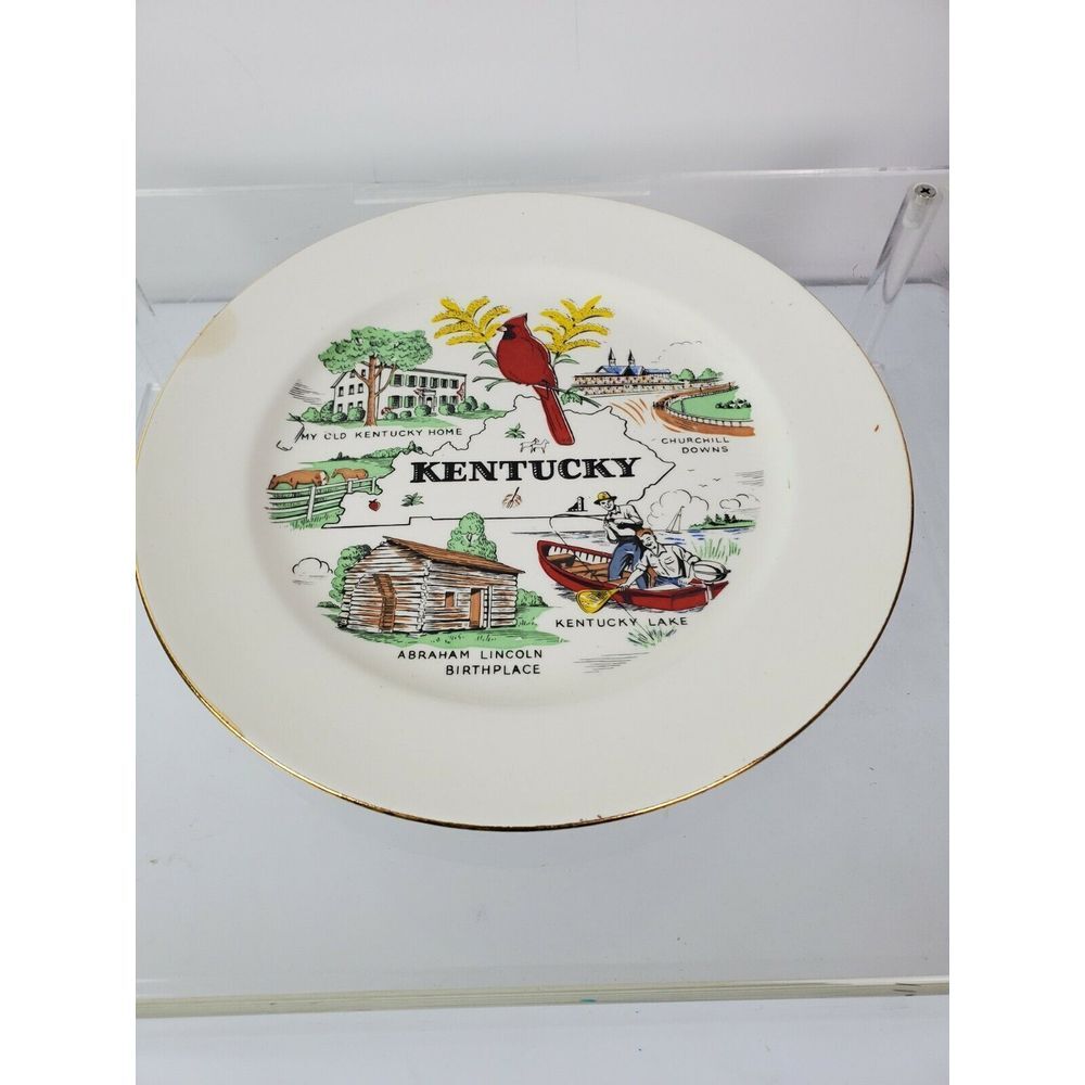 Vintage Kentucky Abraham Lincoln Churchill Downs Decorative Plate Collectible